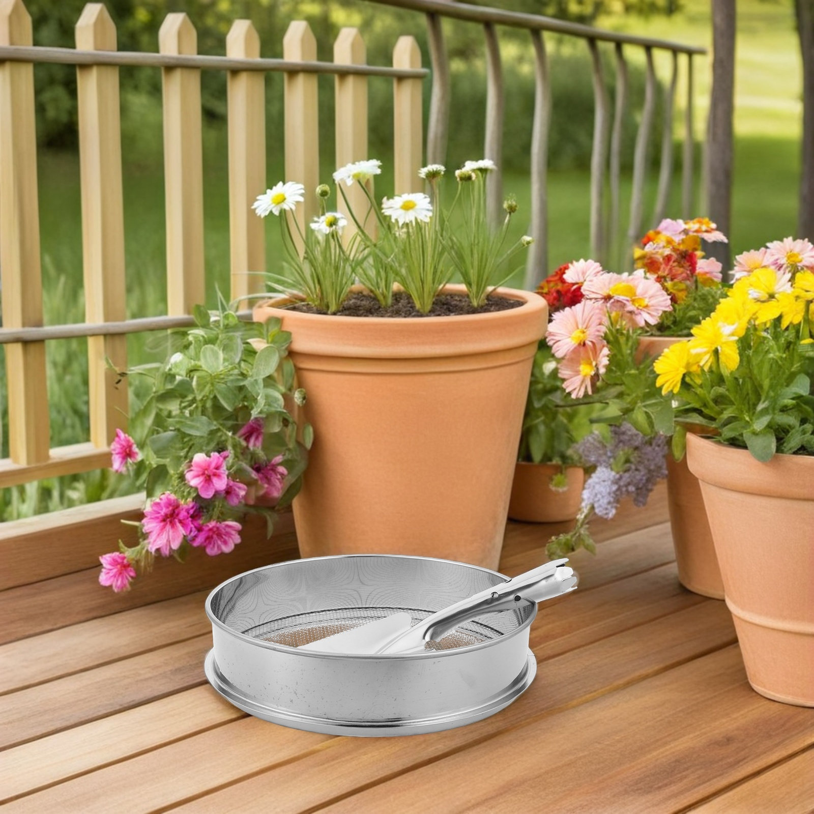 Garden Sieve Soil - 1Set Stainless Steel Round Garden Soil