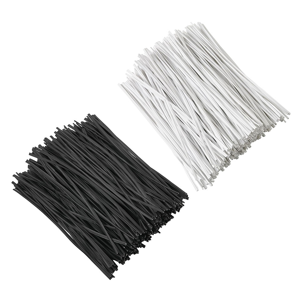 Garden Wire Twist Tie - 100Pcs BK WH Oblate Iron Wire