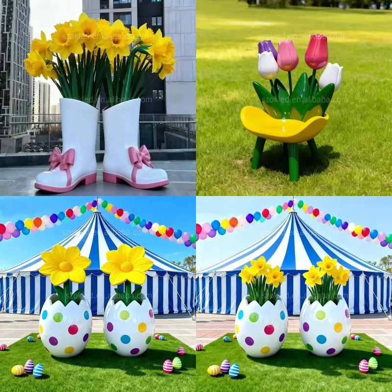 Gardening Tools Photo - Fiberglass Lifelike Sculpted Flower Sculpture-Weatherproof Outdoor