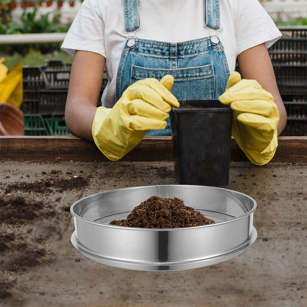 Garden Sieve Soil - Stainless Steel Mesh Sieve Round Soil