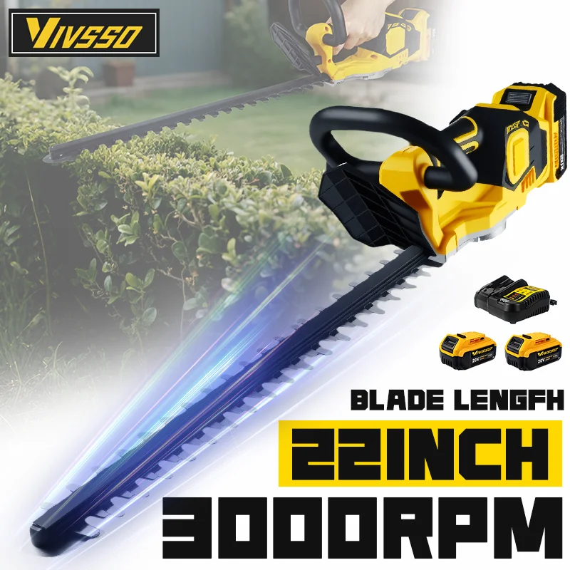 Gardening Tools Electric - VIVSSO Cordless Electric Hedge Trimmer Lawn
