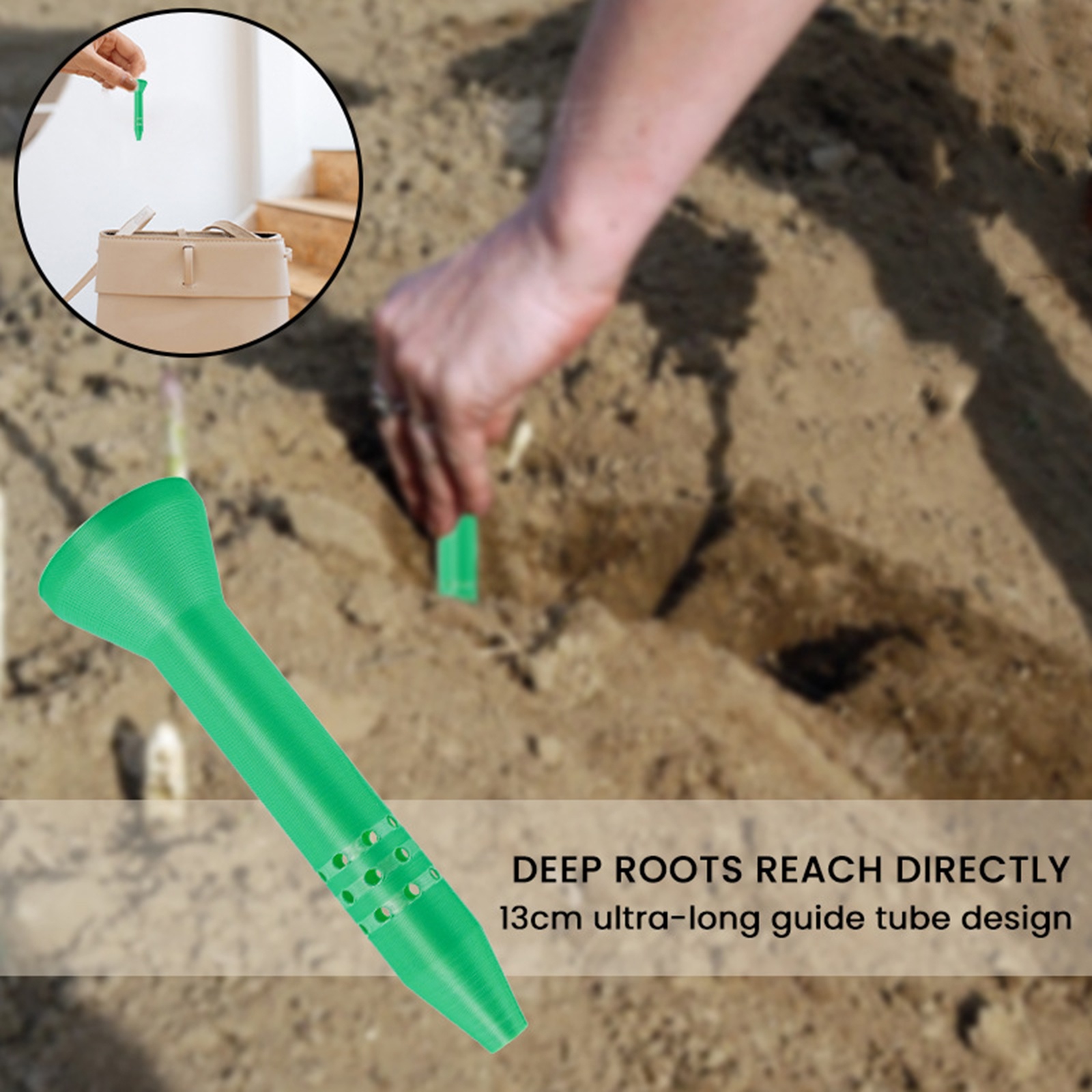Root Watering Spike - Gardening Irrigation Plastic Funnel 13cm Ultra-Long