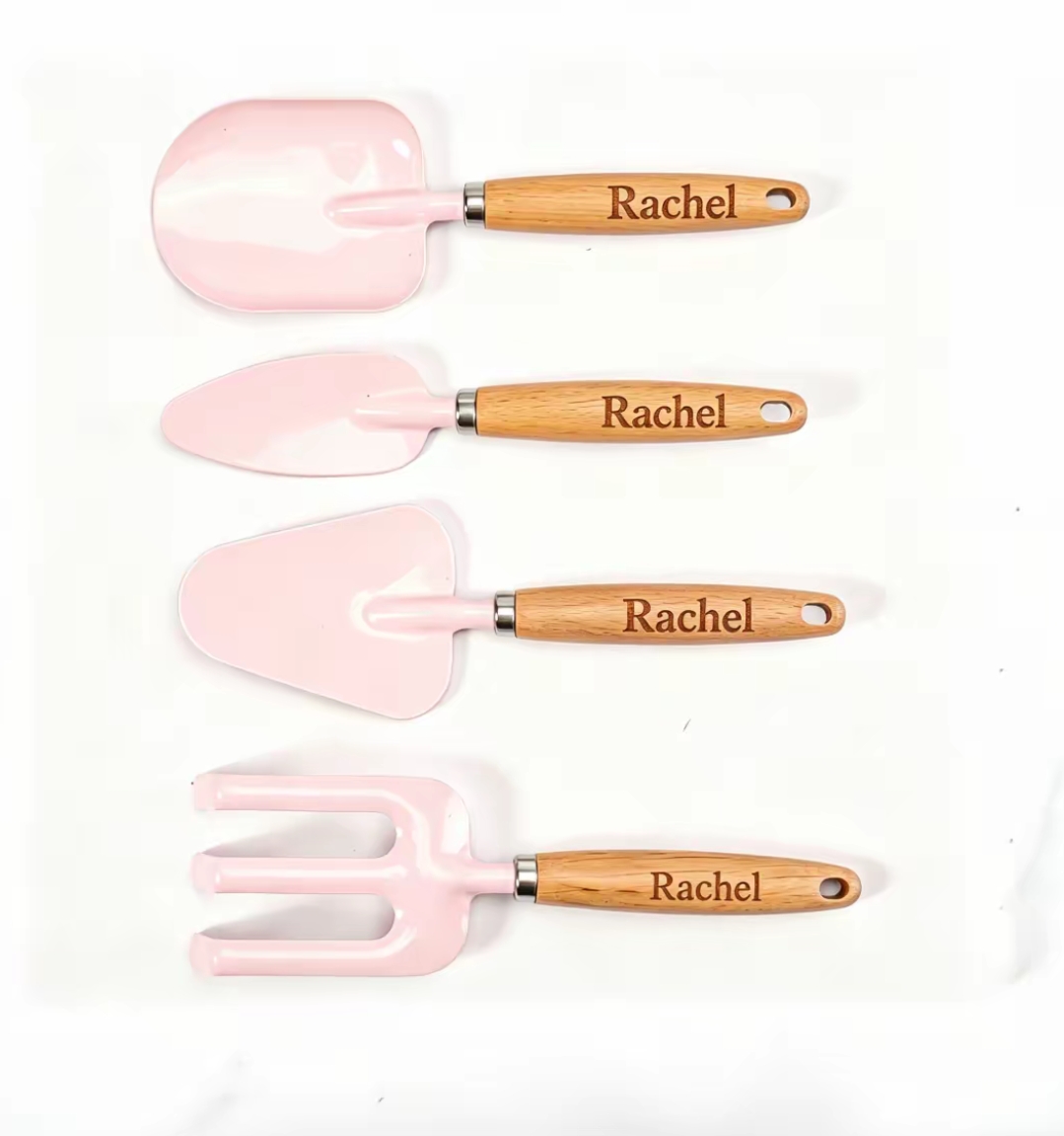 Gardening Tools With Names - Personalized Name Mini Wooden Handle Gardening