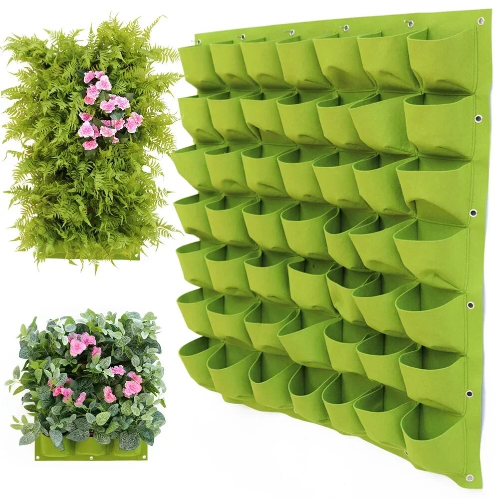 Vertical Wall Planter - NEW Wall Hanging Pockets Planting Bags