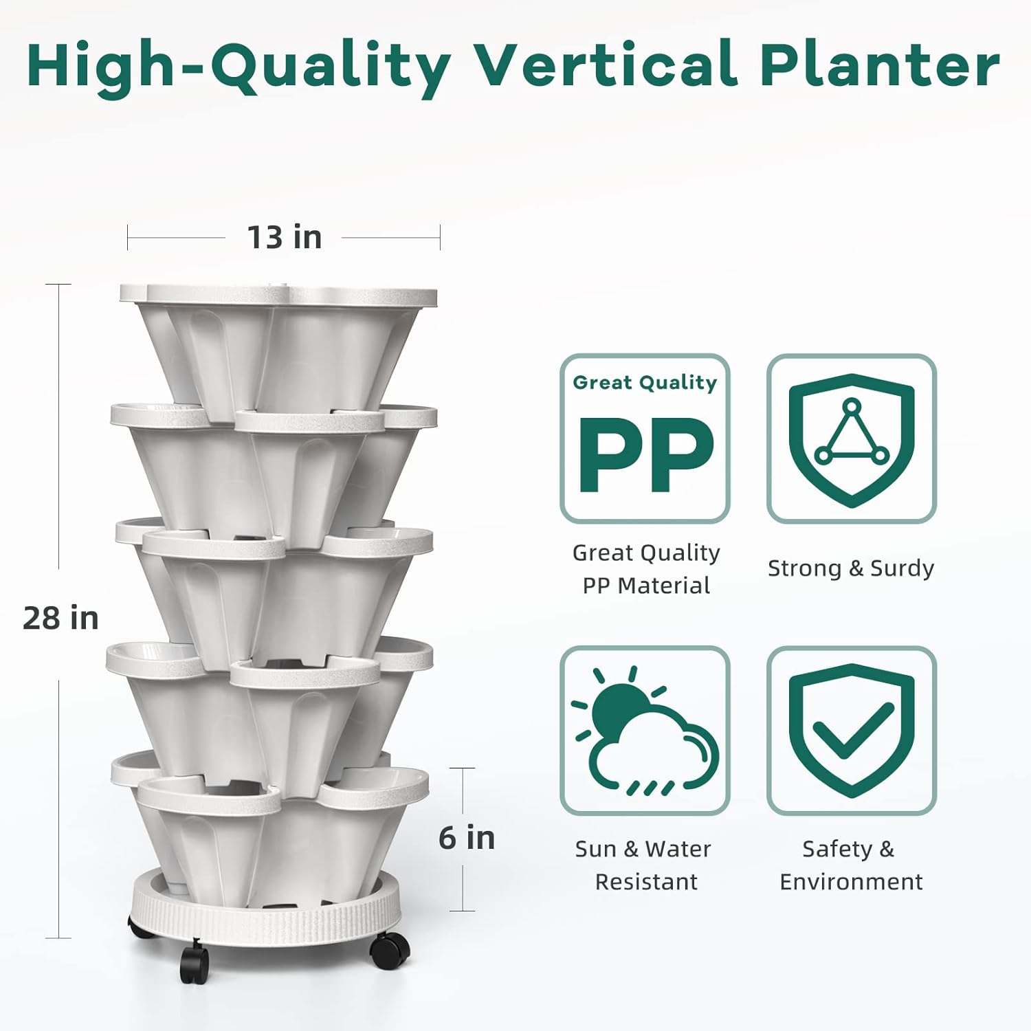 Stackable Flower Pot5 Layer Fl - đánh giá và giá Vertical Wall Planter