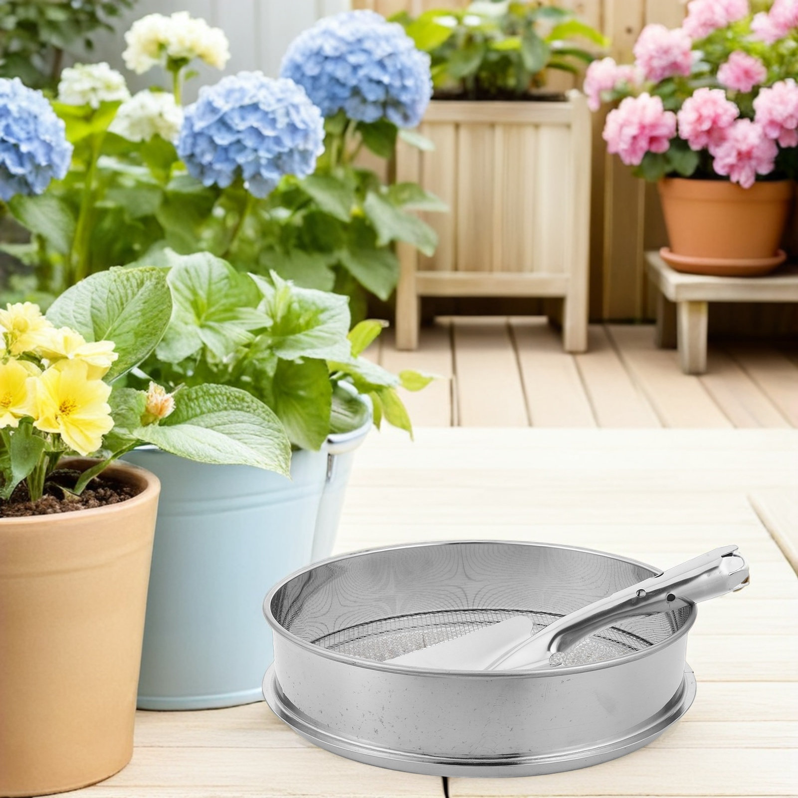 1Set Stainless Steel Round Gar - đánh giá và giá Garden Sieve Soil