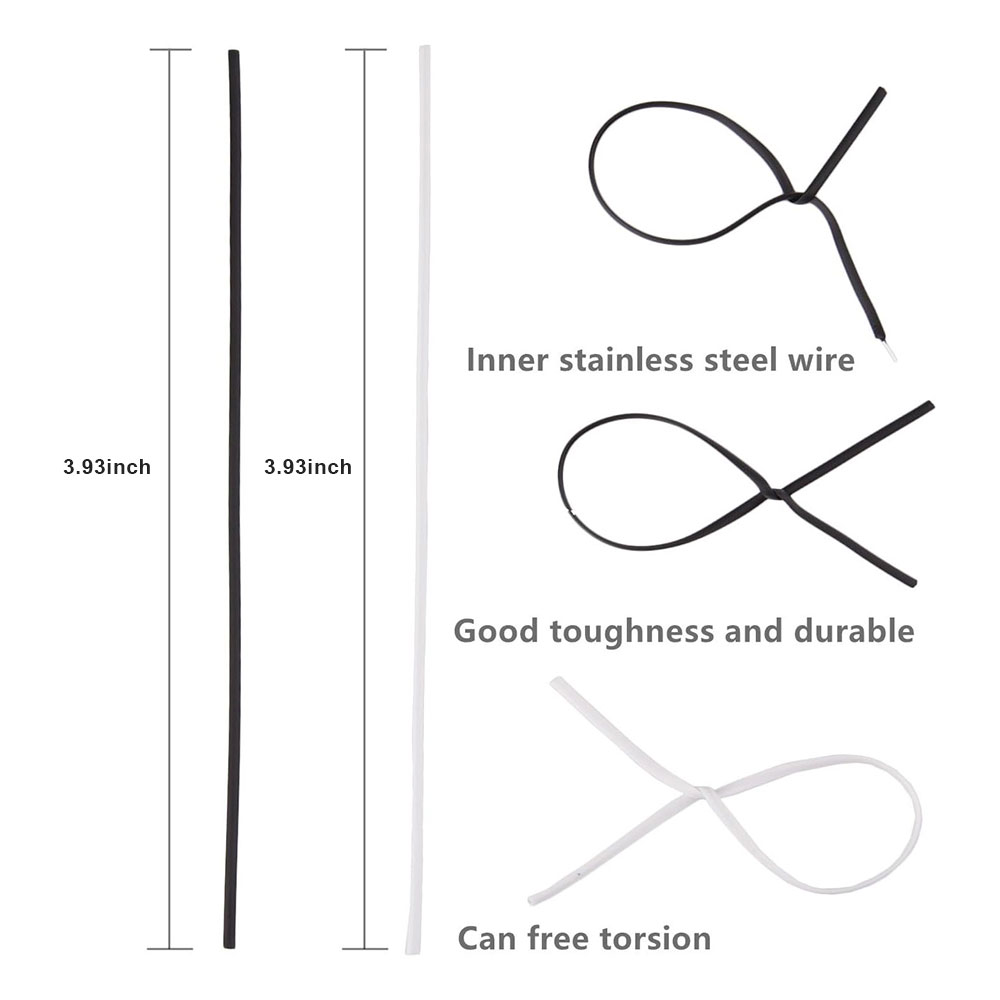 100Pcs BK WH Oblate Iron Wire  - đánh giá và giá Garden Wire Twist Tie