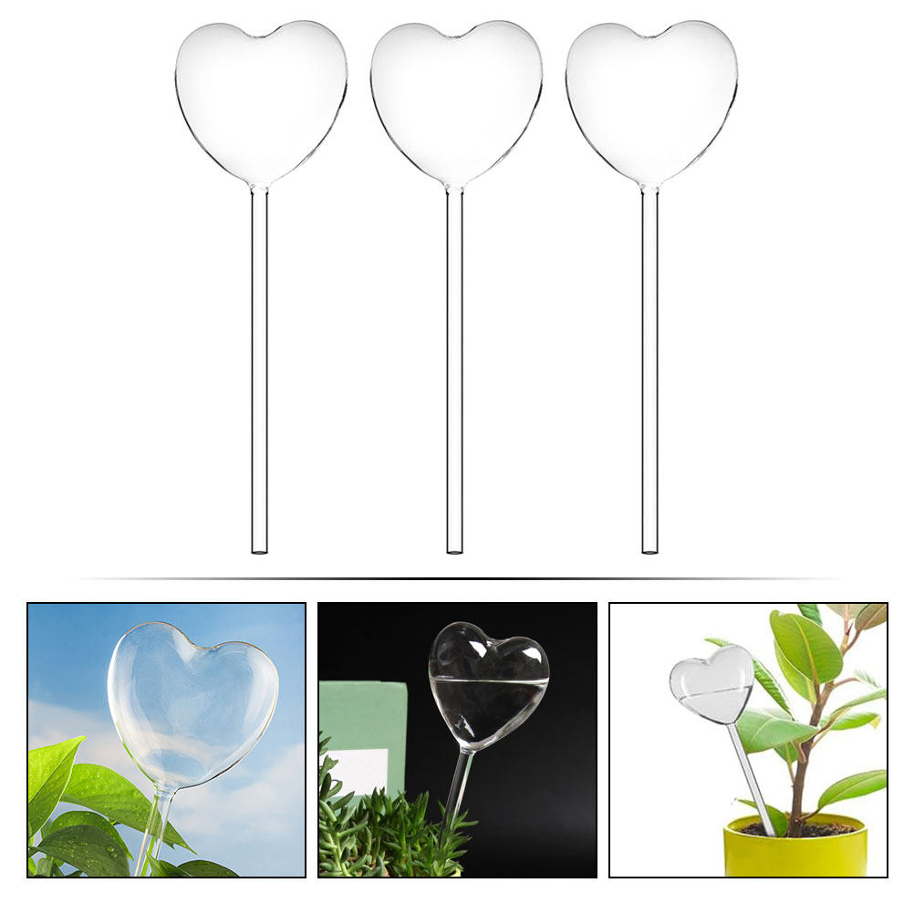 3Pcs Heart Shaped Glass Self W - đánh giá và giá Gardening Tools And Equipment