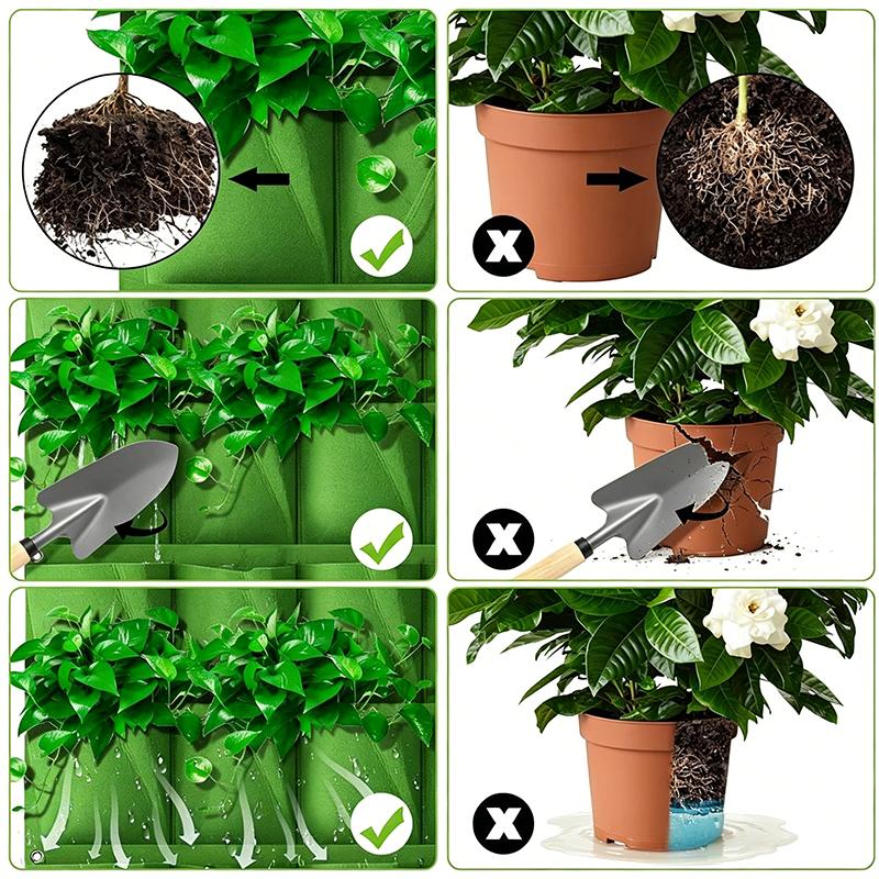 Wall Hanging Pockets Planting  - đánh giá và giá Vertical Wall Planter