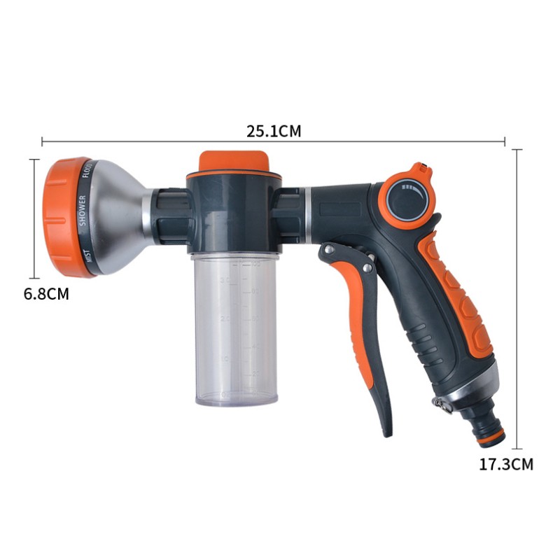 New Foam Water Gun Hose Nozzle - đánh giá và giá Gardening Tools Watering Can