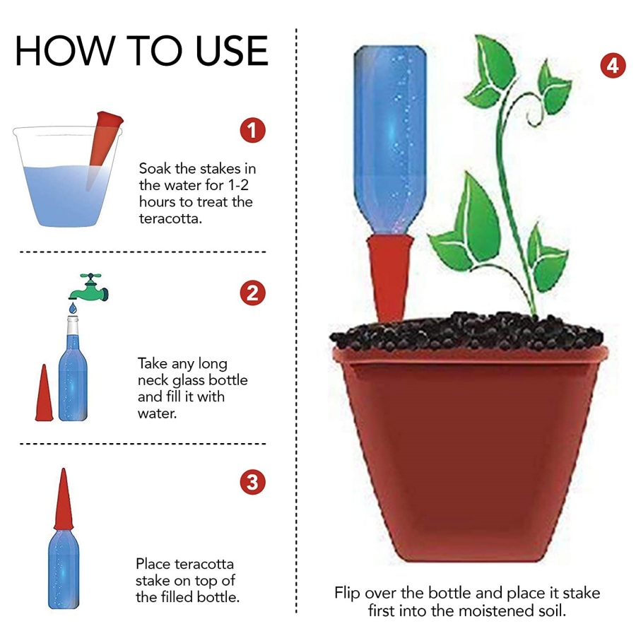 8 PCS Self Watering Terracotta - đánh giá và giá Root Watering Spike