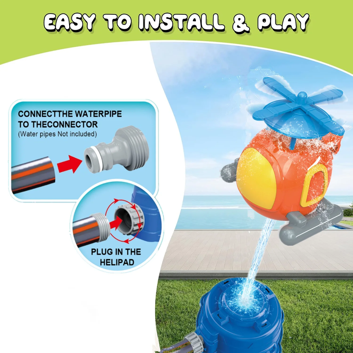 Helicopter Sprinkler Water Toy - đánh giá và giá Gardening Tools Girly